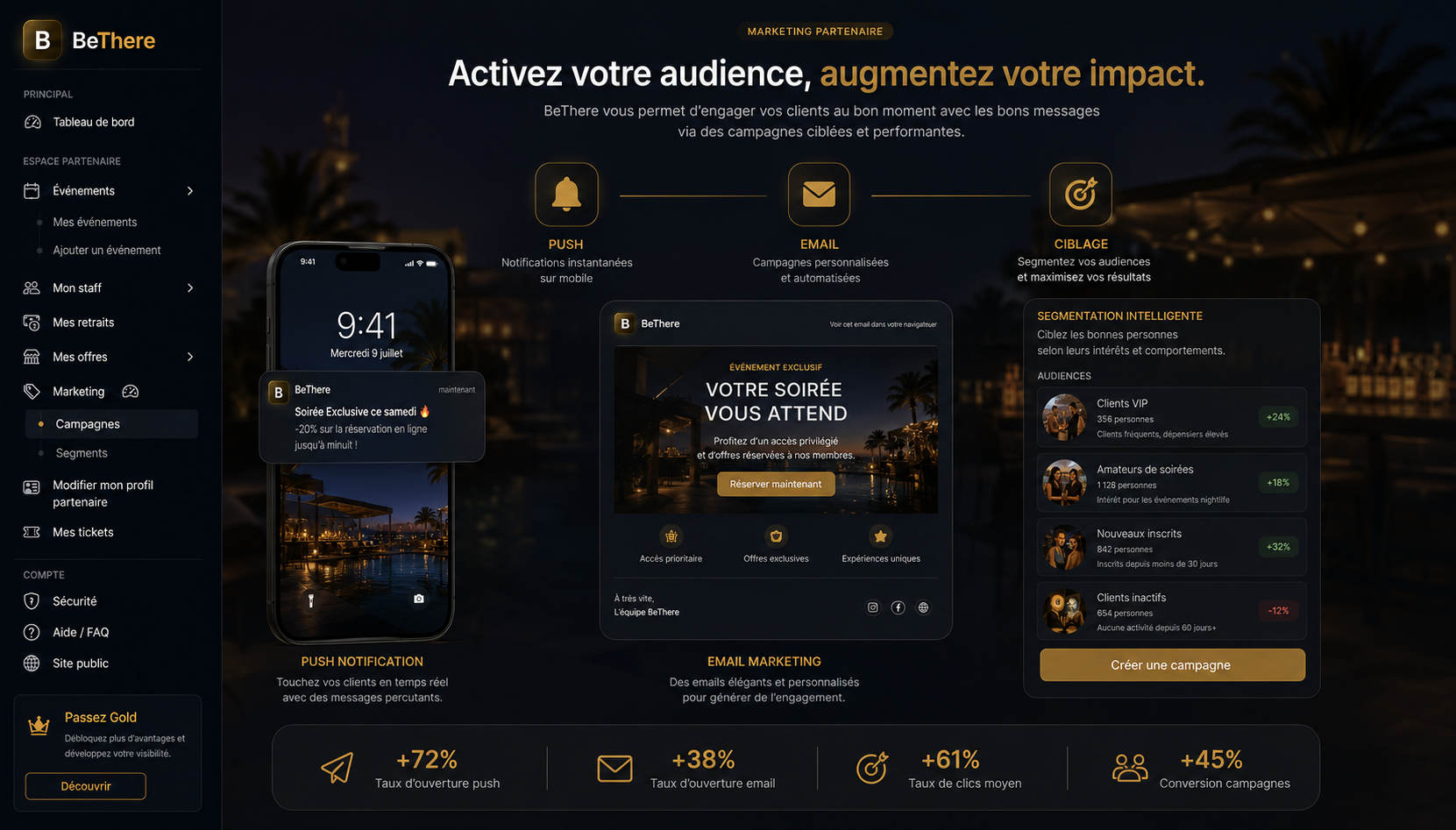 Visuel marketing push et email segmenté